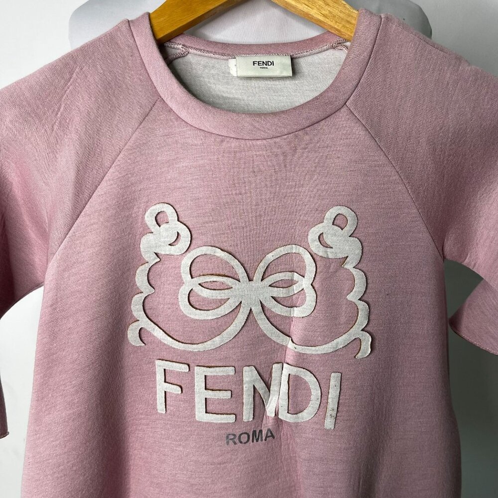 Fendi Kid's Pink Flowy A-Line Ruffle Long Sleeve Dress Size 6 Years - Picture 2 of 14